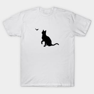 Cat with Butterfly Silhouette T-Shirt